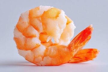 Succulent Peeled Shrimp on White