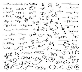 Hand drawn curved arrow shapes