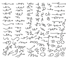 Hand drawn curved arrow shapes