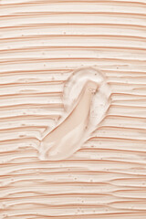 Beige Cosmetic Gel Smear Texture Macro