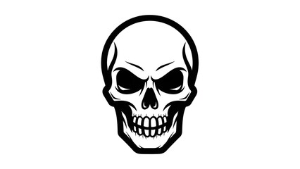 Fototapeta premium Simple Skull Icon Vector Illustration Isolated on White Background