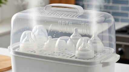Essential Baby Bottle Sterilization for Infant Health in a Modern Kitchen Setting Appliance