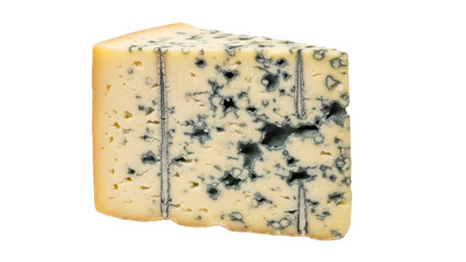 Isolated wedge of flavorful blue cheese for food photography, advertising & more
