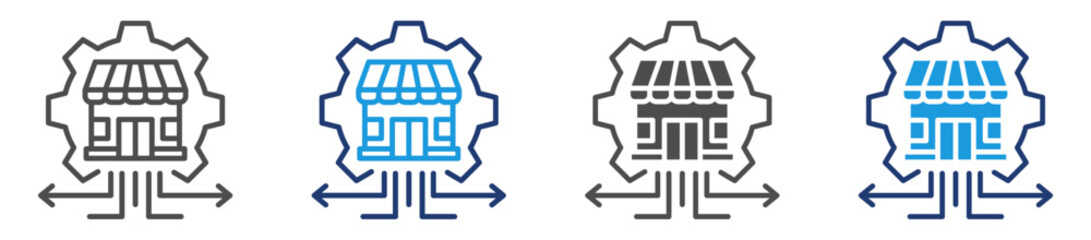 business franchise icon sheet multiple style