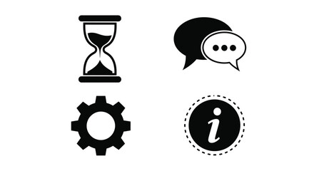 Time Management and Communication Icons Set