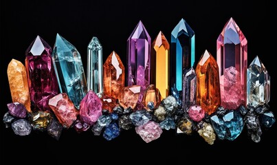 set of crystal chandelier, Generative AI