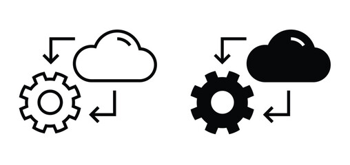 Cloud configuration icon. Data synchronization symbol. Cloud computing sign