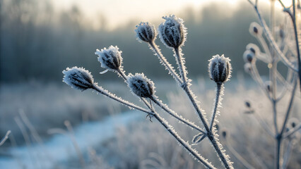 frosty buds, frozen bloom, icy buds, quiet winter, winter hush