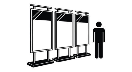 Billboard Advertising Signs with Human Figure Illustration