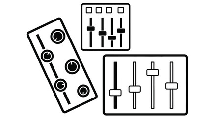 Audio Mixing Console Controls and Sliders