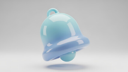 3D Notification Bell Icon for Modern App Interface on Transparent Background