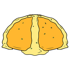 Korean garlic cheese bread illustration hand drawn isolated vector