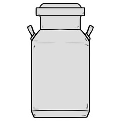 milk churn illustration hand drawn isolated vector