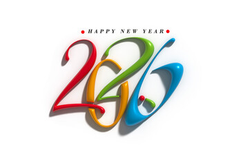 2026 Happy New Year Text Typography Design 