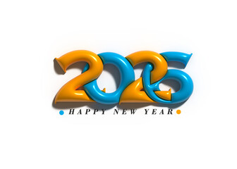 2026 Happy New Year Text Typography Design 