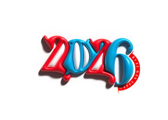 2026 Happy New Year Text Typography Design 