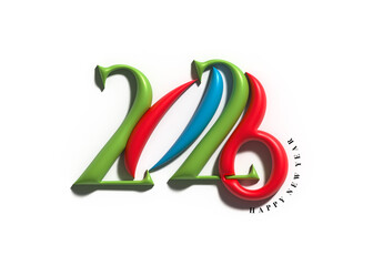 2026 Happy New Year Text Typography Design 