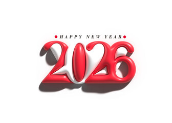 2026 Happy New Year Text Typography Design 