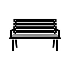 Bold Minimalist Garden Bench Vector Icon. Black and White Flat Design Park Bench Silhouette for SVG Cutting Files, Landscaping Branding, Public Space Logo, and Modern Furniture Illustration generative