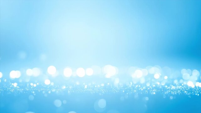 ブルーグラデーションと光が広がるボケ背景 ズームイン