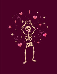 Lovely Cheering Up Skeleton Poster