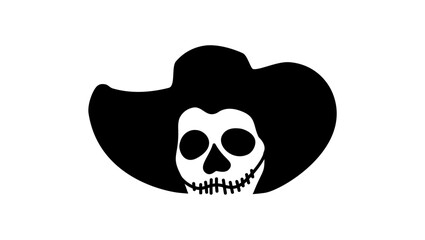 Mexican, Day of the Dead symbol, black isolated silhouette