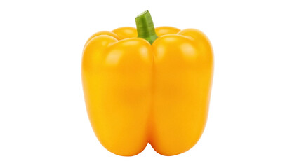 Isolated vibrant yellow bell pepper, a healthy and colorful vegetable for cooking and salads