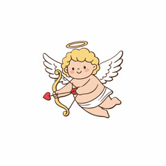 vector illustration of an angel with a love arrow

