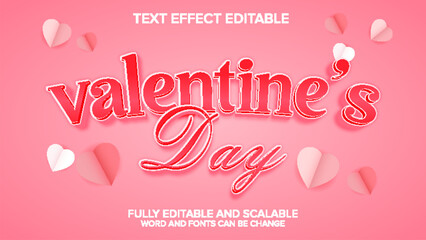 valentine day text effect vector editable
