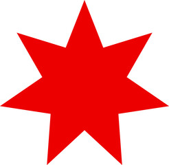 Fototapeta premium Red seven-point star symbol flat design