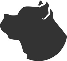 Black pitbull dog head silhouette icon