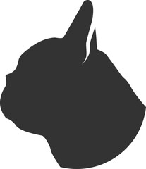 Black dog head silhouette with upright ears © M-KOS