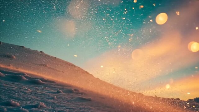 peaceful winter nighttime boke light background 