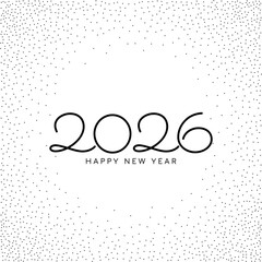 Happy new year 2026 decorative haltone elegant background