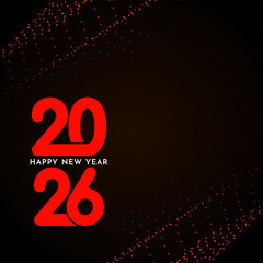 Happy new year 2026 red halftone black background