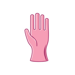 Obraz premium Pink Rubber Glove Isolated Illustration Hand Protection Icon Safety Cleaning Tool