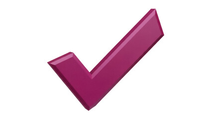 Isolated check mark confirmation for vote or election with magenta color and design