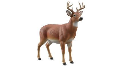Isolated Brown Standing Deer Statue, Deer Target for Archery, Hunting Practice Animal 3D Design