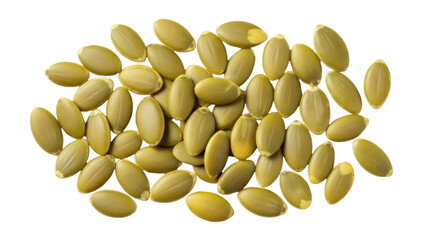 Isolated heap of organic pumpkin seeds, healthy natural food, vegan nutrition ingredient