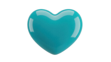 Isolated aqua heart shape against simple backdrop symbolizing care, love, or a social theme