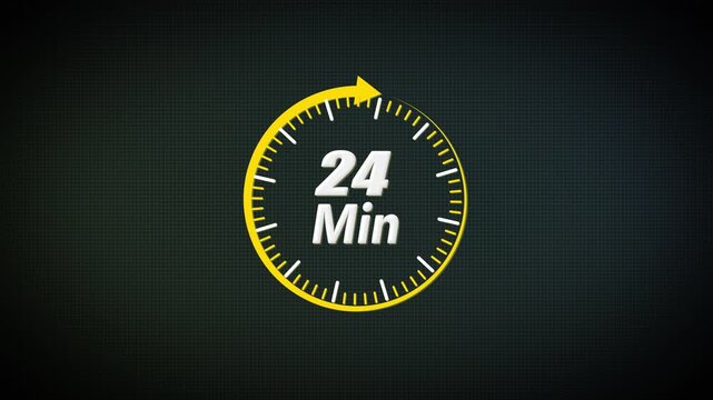 24 Minutes Circular Timer for Deep Focus Work, Productivity Sessions, Structured Time Blocking and Workflow Optimization Animation