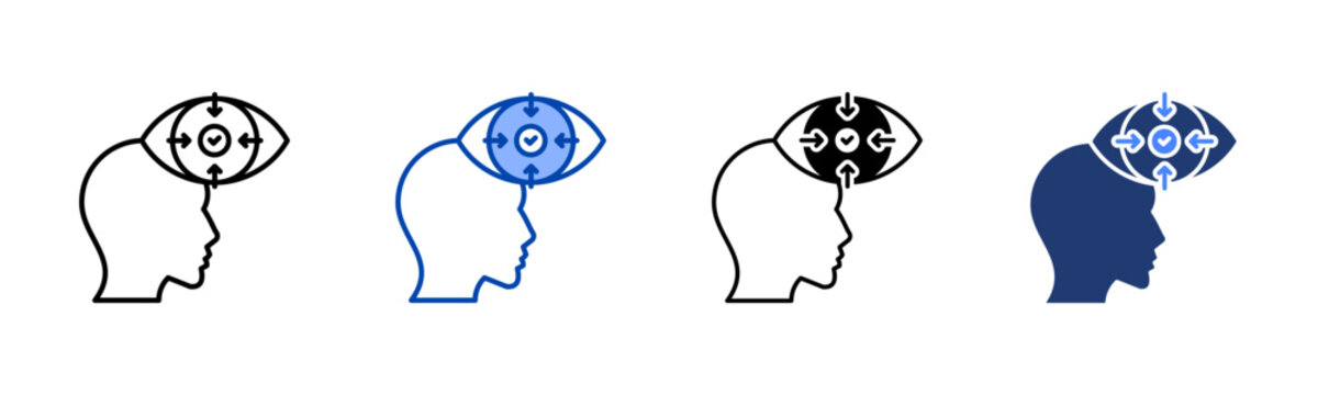 Concentration icon set multiple style collection