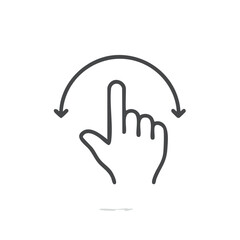 Obraz premium Hand Gesture Rotating Turn Vector Icon for Touch Screen Interface