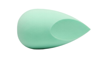 Isolated teal makeup applicator for blending cosmetics, applying foundation, contouring face