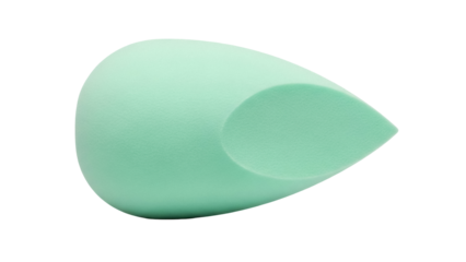 Isolated teal makeup applicator for blending cosmetics, applying foundation, contouring face