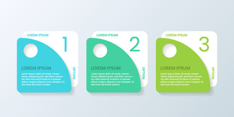 Simple 3-step timeline infographic template.