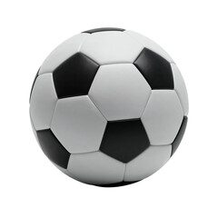 Classic black and white soccer ball centered and isolated representing the sport of football transparent background