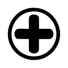 Obraz premium Add Button: Simple Plus Sign Inside Circle Icon, Black Symbol, Addition Symbol