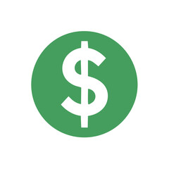 Obraz premium Dollar symbol in a green circle Money finance currency investment icon