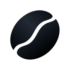 Coffee Bean Graphic Isolated Illustration - Dark Roast Simple Design Element on White